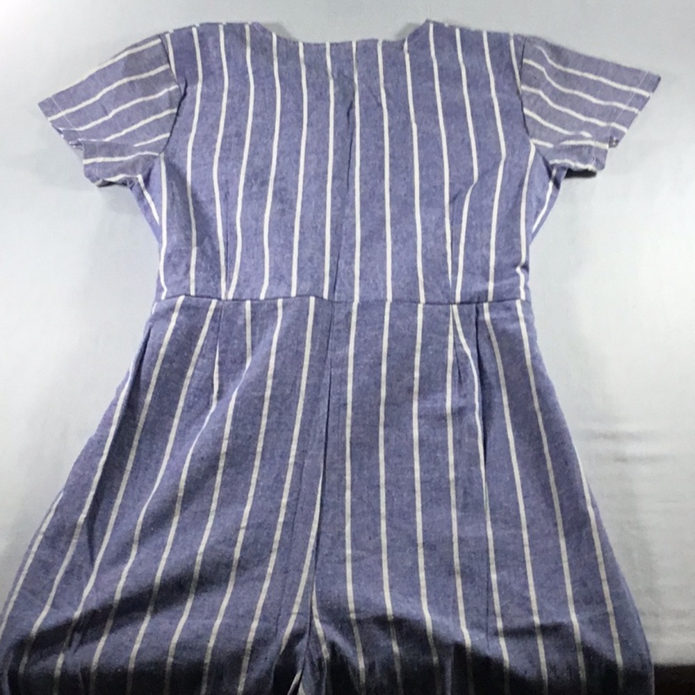 Coastal chic Size M Jumpsuit blue and white Striped Cottagecore Cropped - Picture 7 of 12